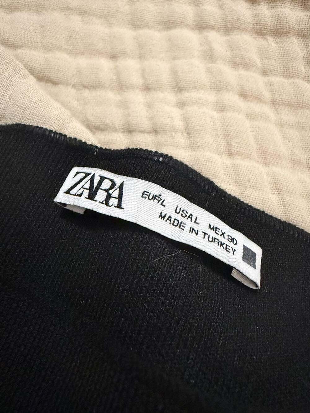 Zara Black Mock Neck Knit Sleeveless Top Size L